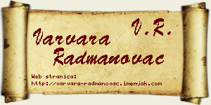 Varvara Radmanovac vizit kartica